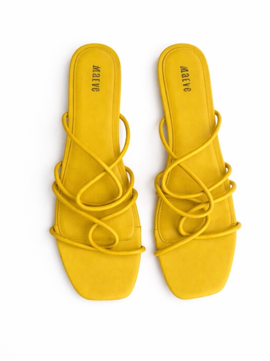 Maeve Shoes - Maeve Strappy Flats Sandals Yellow size 8 spring summer slip on Anthropologie